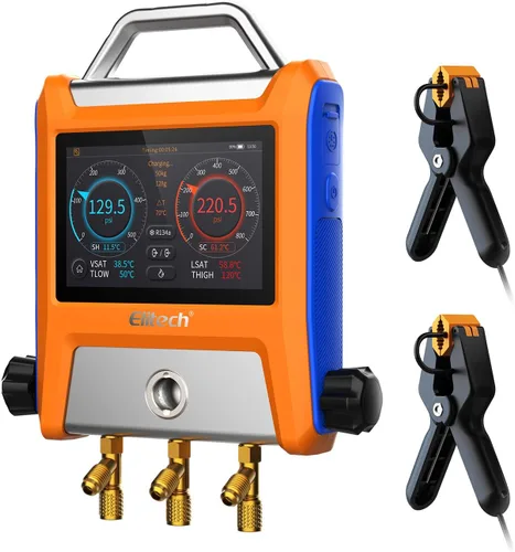 Vista 13 de Elitech Válvula de 2 vías de manómetro digital con abrazaderas de termómetro para sistemas HVAC, LMG-10