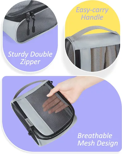 Vista 4 de BAGSMART - Juego de 7 cubos de embalaje para maletas esenciales de viaje, juego de bolsas organizadoras ligeras con bolsa de zapatos, cubos de viaje