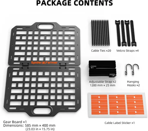 Vista 9 de Spider Farmer Grow Tent Gear Board 2026 Sistema de gestión de cables
