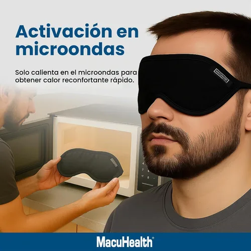 Vista 5 de MacuHealth MacuMask Essential - Compresa de calor húmedo para ojos secos, blefaritis, MGD y fatiga visual digital, correa ajustable, tecnología