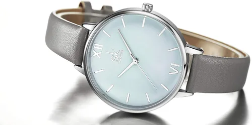 Vista 5 de SK - Reloj de pulsera para mujer, correa de piel, de cuarzo, reloj de lujo japonés de cuarzo.