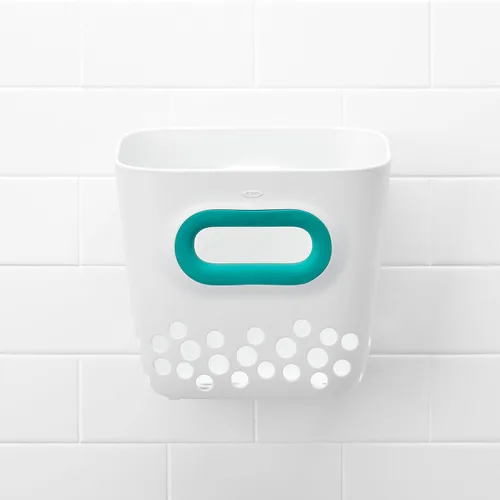 Vista 13 de OXO Tot. Papelera de juguete para baño, color verde azulado