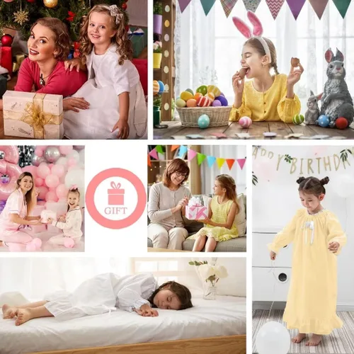 Vista 5 de Camisones para niñas, vestido de princesa de algodón, camisón vintage para niñas (Doll, niñas, mujeres)