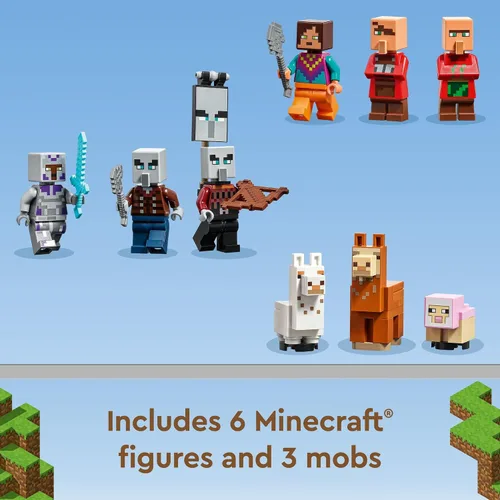 Vista 4 de LEGO Minecraft The Llama Village Farm House Toy Building Set 21188, idea de regalo de Minecraft para niños, niñas a partir de 9 años, crea una aldea