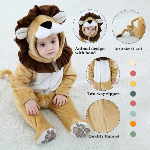 Vista 2 de TONWHAR Baby Boy's Girl's Animal Bodysuit Infant And Toddler's Romper Jumpsuit Halloween Costume Partywear