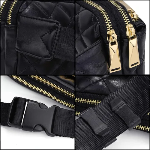 Vista 4 de Riñonera UTO para mujer, de moda, bandolera, bolsa de cinturón, bolsa de pecho, riñonera de cintura, riñonera de cadera, para compras al aire libre