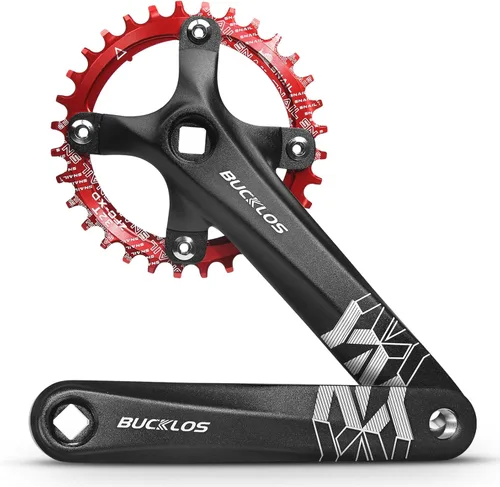 Vista 7 de BUCKLOS MTB Juego de Bielas de Bicicleta de Montaña de Una Sola Velocidad con Taper Cuadrado - 170mm Juego de Bielas con 104BCD 32/34/36/38/40/42T