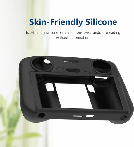 Vista 6 de Writiany Funda protectora de silicona RC 2, RC 2 Mini 4 Pro Controller Funda protectora para DJI Mini 4 Pro/DJI Air 3 Accesorios (negro)