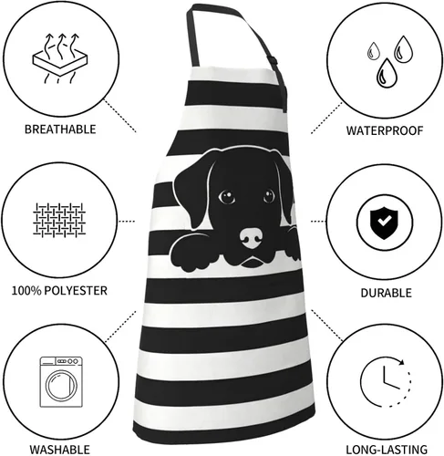 Vista 5 de Perinsto Waterproof Apron With 2 Pockets Kitchen Chef Aprons Bibs For Cooking Baking Painting Gardening Grooming