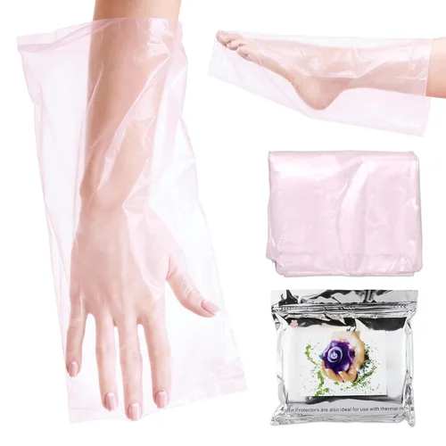 Vista 6 de 100 unidades – Guantes térmicos de cera de parafina para uso profesional o personal de manos o pies Claro