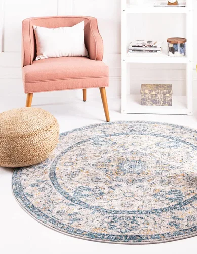 Vista 8 de Unique Loom Lola Collection - Alfombra tradicional (2 pies 2 pulgadas x 3 pies 1 pulgada, rectangular, azul/gris)