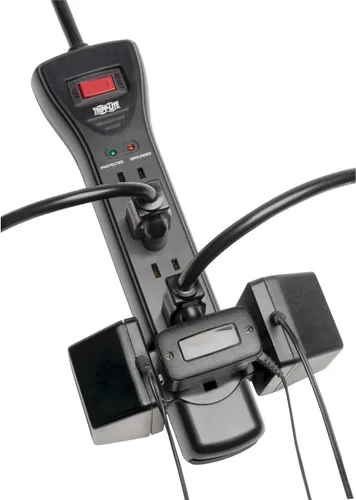 Vista 2 de Tripp Lite Surge Enchufe múltiple con protección para sobrecargas, en ángulo recto, con cable de 6 pies. Negro