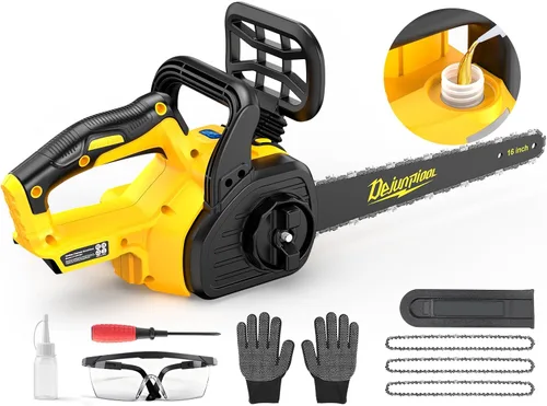 Vista 11 de Mini motosierra inalámbrica compatible con batería Dewalt de 20 V máximo, motosierra eléctrica pequeña de 6 y 8 pulgadas, sin escobillas, engrasador