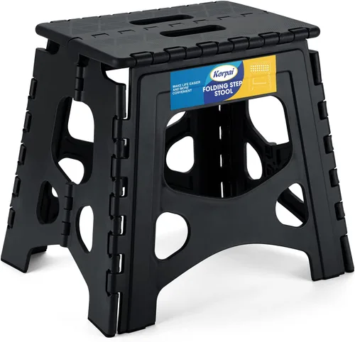 Vista 24 de Korpai Taburete plegable de 9 pulgadas para adultos, niños, taburetes plegables antideslizantes con mango portátil, taburete plegable de plástico