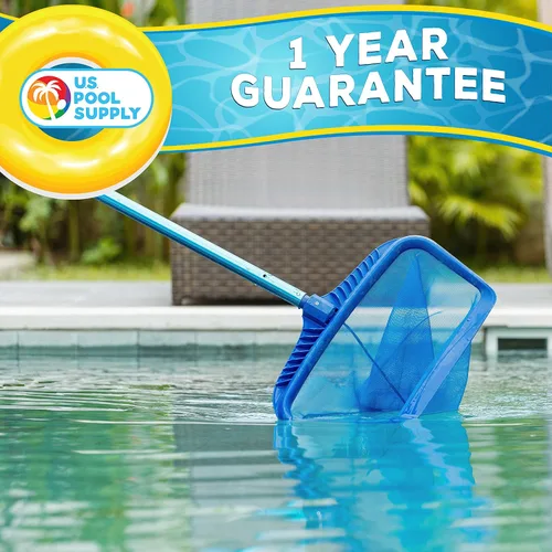 Vista 10 de U.S. Pool Supply Poste telescópico de piscina de 12 pies – Red de aluminio para piscina, rastrillo, cepillo, mango de cabeza al vacío, adjunta