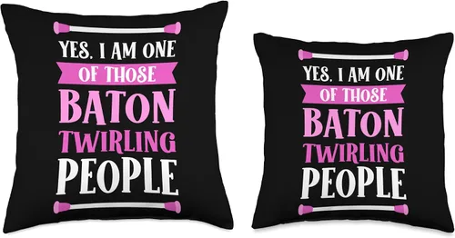 Vista 3 de Majorette & Baton Twirler Shirts & Merch Gymnastic Majorette Twirler Baton Twirling Throw Pillow, 18x18, Multicolor