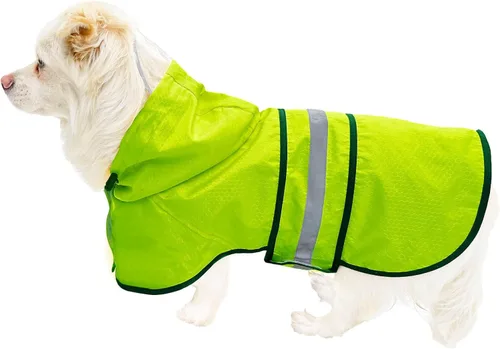 Vista 16 de Impermeable para Perros Resistente al Agua Reflectante - Poncho Ligero Transpirable con Capucha Abrigo Chaqueta de Lluvia con Correa Ajustable