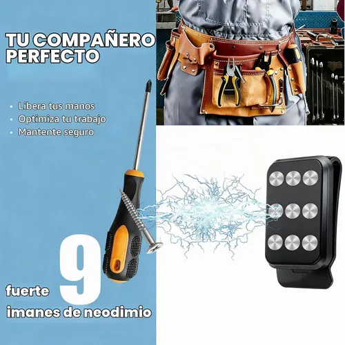 Vista 4 de Soporte magnético para herramientas, funda de herramientas súper fuerte, clip de cinturón magnético de neodimio, funda de cuero para tornillos