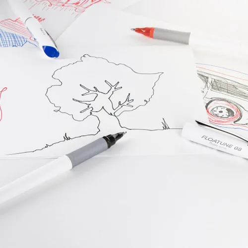 Vista 8 de Pentel Floatune - Bolígrafo de punta redonda sin saltos, línea media de 0.031 in, tinta negra, paquete de 2