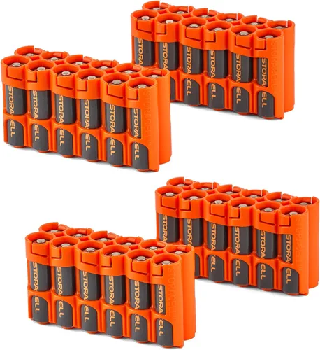 Vista 15 de Soporte para 12 baterías Storacell, AA Powerpax, color amarillo.