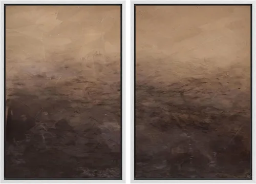 Vista 12 de MUDECOR Lienzo enmarcado para pared, bosque brumoso, reflejos, paisaje tranquilo, ilustraciones modernas, arte decorativo, bohemio, tranquilo/zen