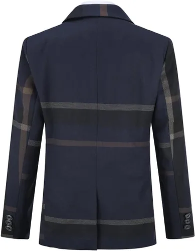 Vista 4 de SWOTGdoby Trajes de vestir para niños de 3 piezas, ajuste delgado, a cuadros, trajes de esmoquin para niños, chaqueta formal, chaqueta, pantalones