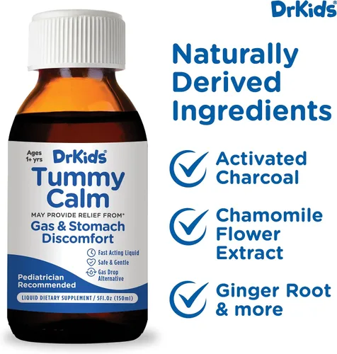 Vista 6 de Tummy Calm Dr. Kids Gotas de gas natural para niños a partir de 1 año, 5 onzas líquidas Simethicone-Free, Fast-Acting, Liquid Dietary Supplement