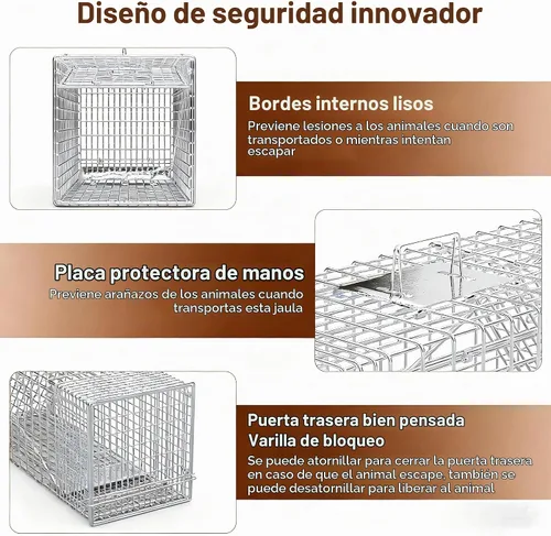 Vista 5 de Trampa grande para animales vivos, trampa plegable humana