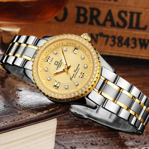 Vista 3 de BESTKANG Relojes de lujo automáticos para mujer, calendario impermeable de 164.0ft, reloj mecánico de acero inoxidable