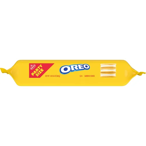 Vista 18 de OREO - Galletas de chocolate estilo sándwich doradas, tamaño fiesta, 24.16 onzas.