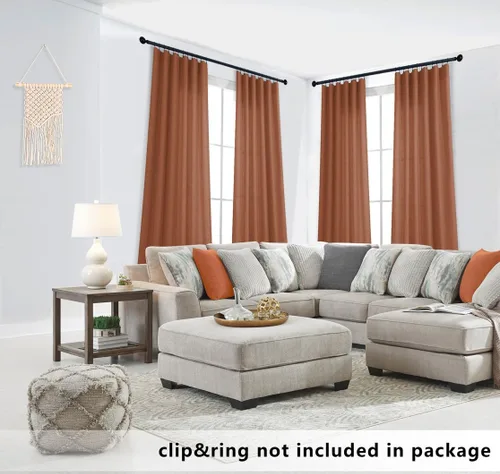Vista 80 de KOUFALL Juego de 2 cortinas de puerta francesa, cortinas de lino para puerta/ventana, cortina transparente boho para cristal lateral delantero
