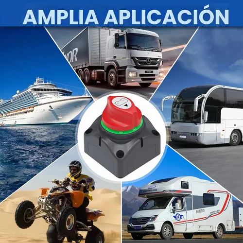Vista 7 de Joinfworld Interruptor de desconexión de batería 1-2-Ambos-Apagado de 12V-48V, impermeable, interruptor de apagado de batería doble, interruptor