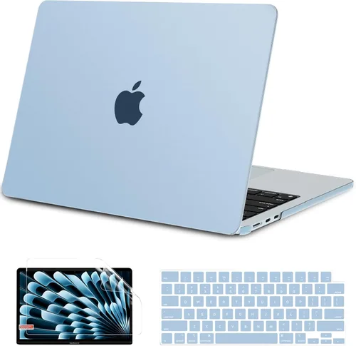 Vista 10 de G JGOO Compatible con MacBook Air de 15 pulgadas 2026 2025 2024 2023 M5 A3448 M4 A3241 M3 A3114 M2 A2941, carcasa rígida de plástico para MacBook