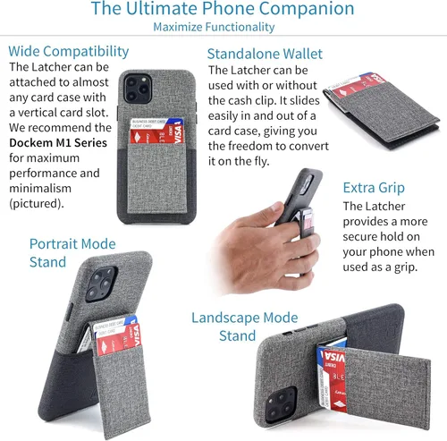 Vista 7 de Dockem Men's Minimalist Wallet, The Latcher