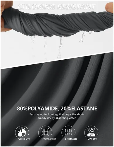 Vista 5 de G Gradual Traje de baño para hombre con bolsillos con cremallera, de secado rápido, traje de baño de natación, pantalones cortos para hombre