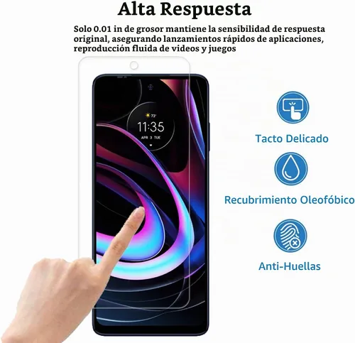 Vista 6 de [Paquete de 2+2] Protector de pantalla de vidrio compatible con Motorola Moto Edge 2021 / Moto Edge 5G UW 2021 Protector de lente de cámara
