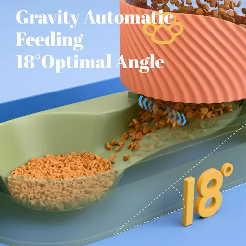 Vista 2 de Comedero automático para gatos y dispensador de agua, 2 unidades, alimentador de alimentos por gravedad para perros y cuenco de agua para mascotas