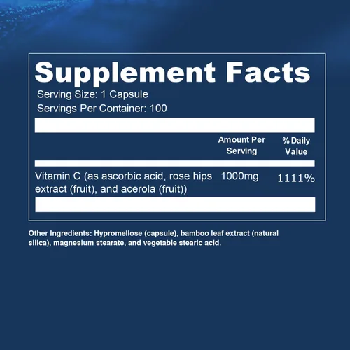 Vista 8 de Opti+ Cápsulas de vitamina C de 1000 mg, fórmula de liberación temporal tamponada con escaramujos y acerola para apoyo inmunológico y antioxidante*