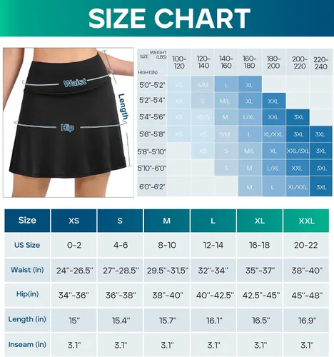 Vista 6 de Ewedoos Falda de tenis para mujer con 3 bolsillos de cintura alta, falda pantalón atlética de golf, faldas de tenis para mujer