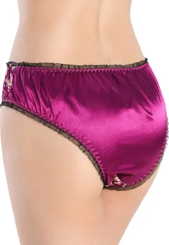 Vista 5 de Satini - Bragas para mujer con estampado floral de satén, bragas