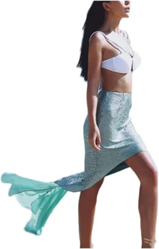 Vista 6 de MineSign Disfraz de cola de sirena para adultos traje de baño de bikini de playa