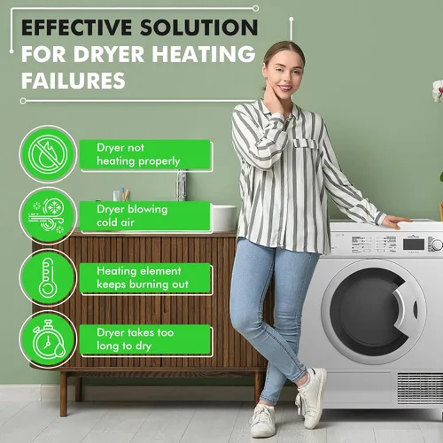 Vista 6 de 279838 Elemento calefactor para secadora – Bobina de níquel cromo mejorada al 95%, probada en laboratorio de Estados Unidos – Compatible