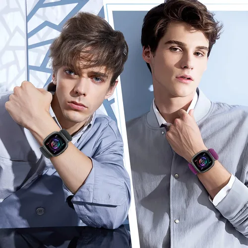 Vista 7 de Vodtian Paquete de 4 bandas elásticas compatibles con Fitbit Versa 4/3 / Sense 2, correas de bucle deportivo de repuesto ajustables de nylon