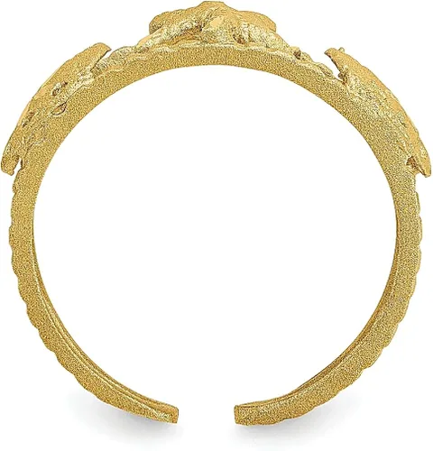 Vista 2 de Anillo de oro amarillo de 14 quilates con estrella de mar ajustable, abierto por debajo de la rodilla, joyería fina para mujer, regalos para ella