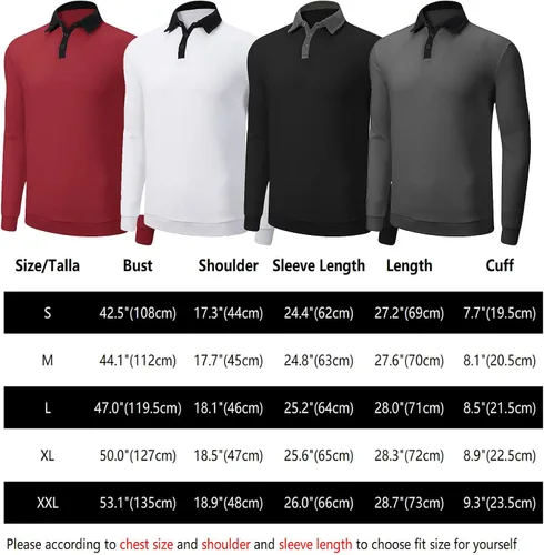 Vista 7 de NeedBo - Polo de golf de manga larga para hombre