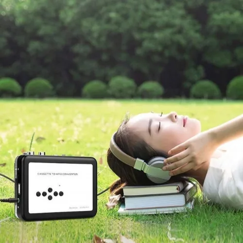 Vista 6 de Reproductor de casete portátil, convertidor de cassette USB a MP3, con función de reproducción, no necesita inversa automática de computadora