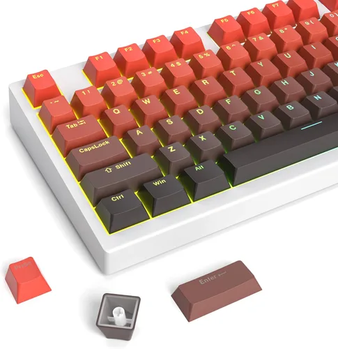 Vista 8 de Owpkeenthy Teclas de carbono retro perfil SA de 150 teclas personalizadas de ABS Doubleshot Juego de teclas con barra espaciadora dividida