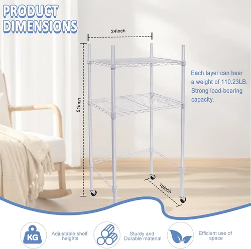 Vista 2 de Podoy Mini estante para nevera, almacenamiento sobre mini refrigerador y soporte para microondas, mini estante organizador multiusos