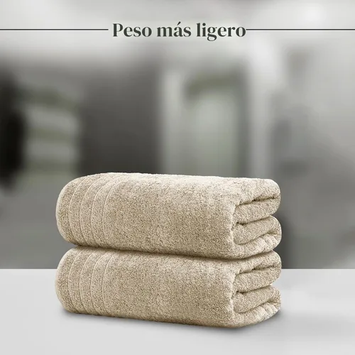 Vista 2 de Tens Towels Juego de 8 toallas, 2 extra grandes para baño, 2 para manos, 4 paños, 100% algodón, peso más ligero, secan más rápido, superabsorbentes