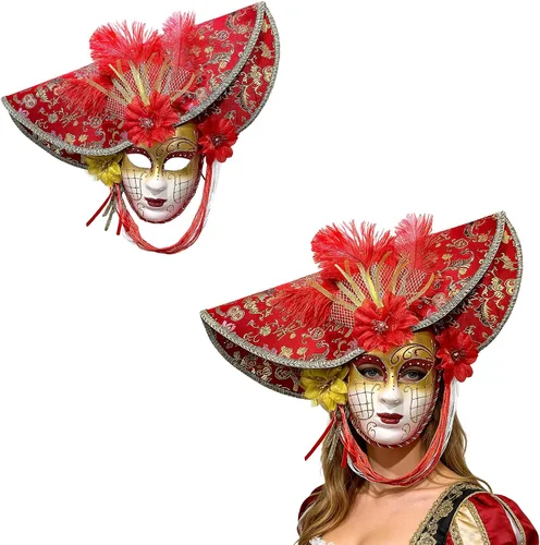 Vista 12 de Máscara veneciana vintage de bufón para mujer, accesorio para disfraz de carnaval, mardi gras